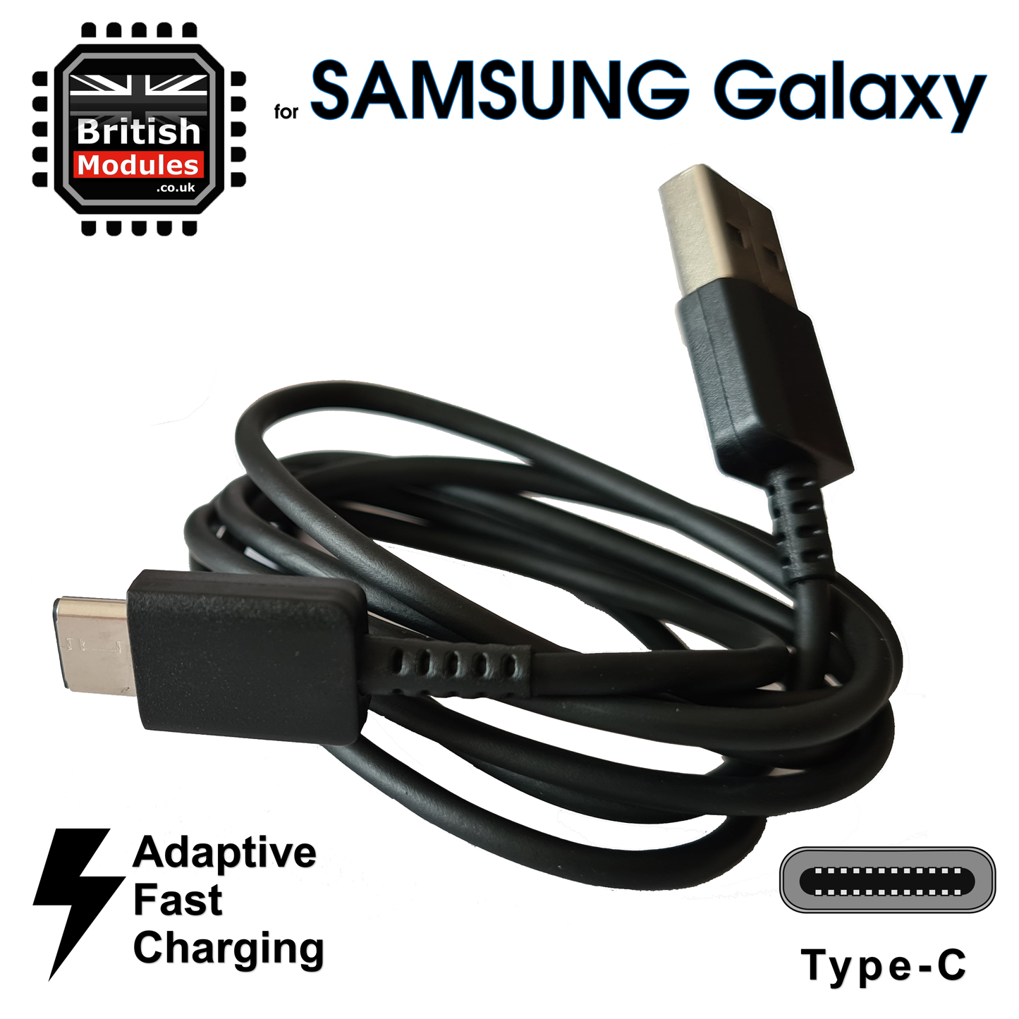 Official Genuine Samsung Galaxy S10 / S10 Plus / S10e Lite Type C USB-C Charging Cable Matt Black EP-DG970BBE