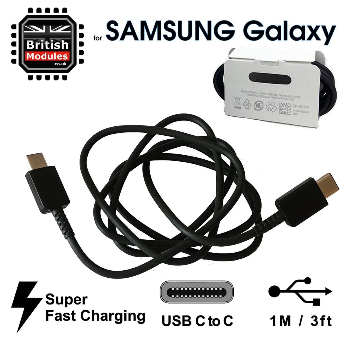 2x 3ft USB-C Fast Charge Data Sync Cable For ZTE Blade Spark Z971 (2017)