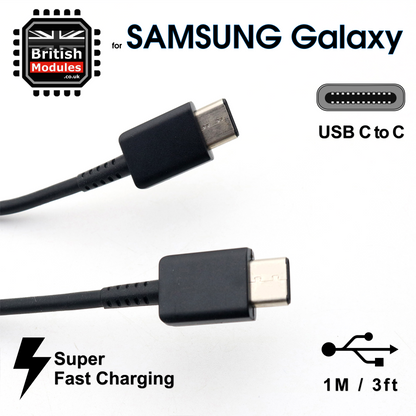 Official Samsung Galaxy 25W Super Fast Mains Charger with Cable Black EP-TA800