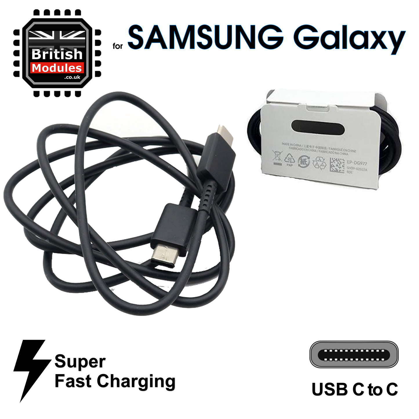 Samsung Super Fast Charger & Cable USB Type C to C for S22 Ultra 5G S21 20 Note20 Note10 S21 FE