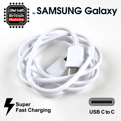Samsung Galaxy Super Fast Charging Cable EP-DG977BWE Data USB Type-C to Type-C for Galaxy Note 20 Note 10 FE S20 S21 S22 Ultra 5G White