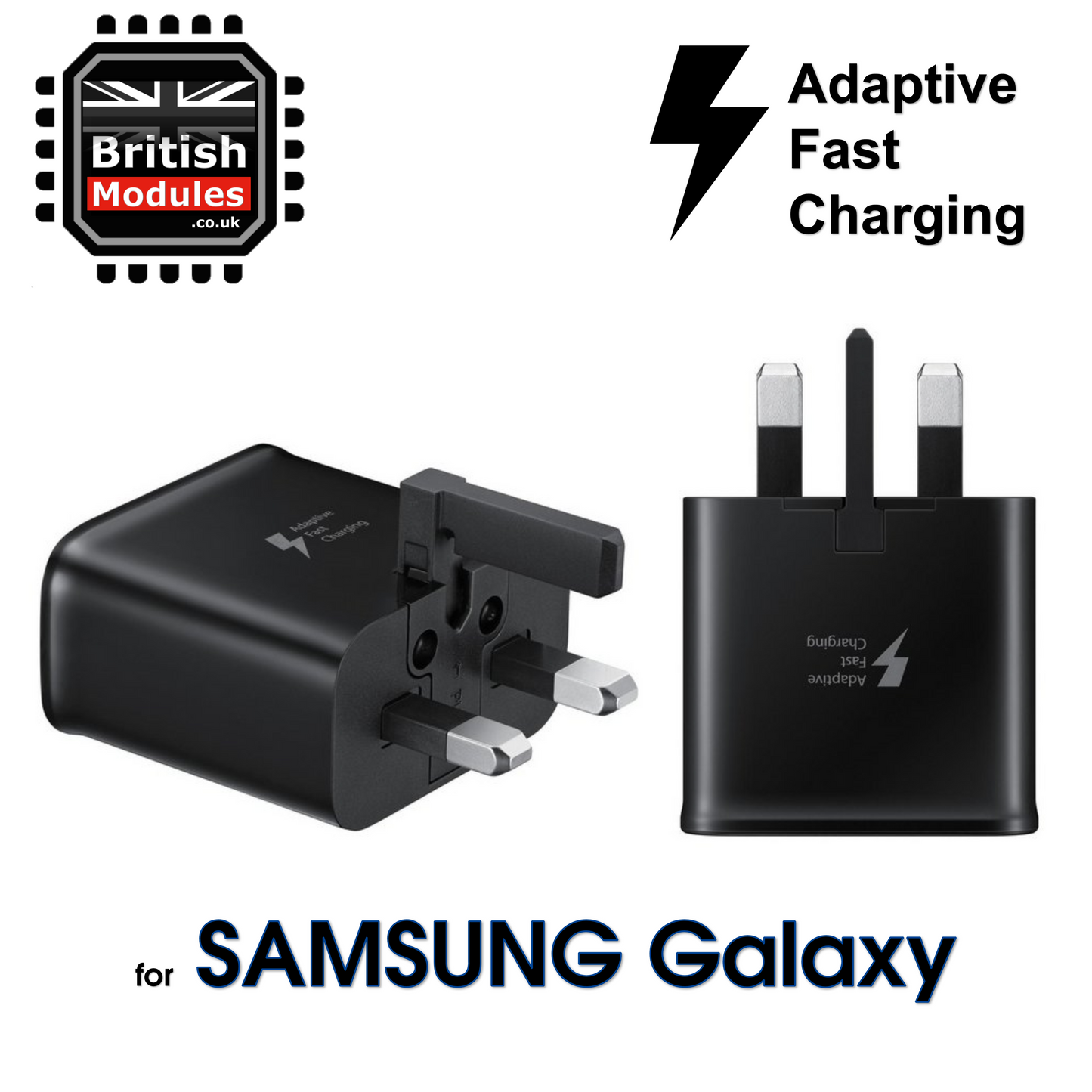 Samsung Galaxy 2A Mains Fast Charger + 1.2M USB-C Cable Charge & Sync UK Black