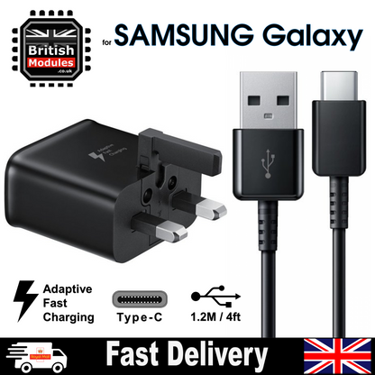 Samsung Galaxy S8 PLUS S9 S10+ Adaptive Fast Mains Charger Plug + Type C USB Cable
