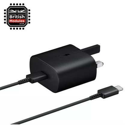 Official Samsung UK 3 Pin EP-TA800 Quick Charge Adapter 25W USB-C Super Fast Charging Power Black