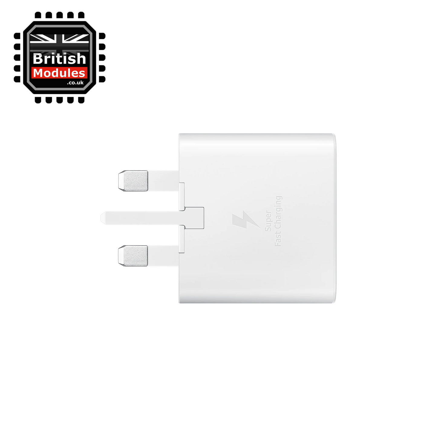 Samsung 25W Super Fast Charging Power Adapter UK Mains Plug PD Wall Charger & USB Type C Cable White