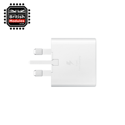 Samsung 25W EP-TA800 3 Pin UK Super Fast Charging Travel Mains Charger Power Adapter White with USB-C to USB-C Cable