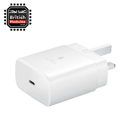 Samsung 45W Travel Adapter TA845 UK USB-C Mains Charger & Super Fast Charging USB-C to USB-C Cable 1M White