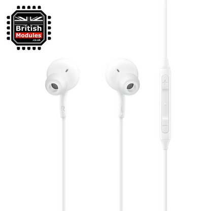 Samsung USB Type-C Earphones Headphones Earbuds Wired Microphone and Volume Control Tuned by AKG White