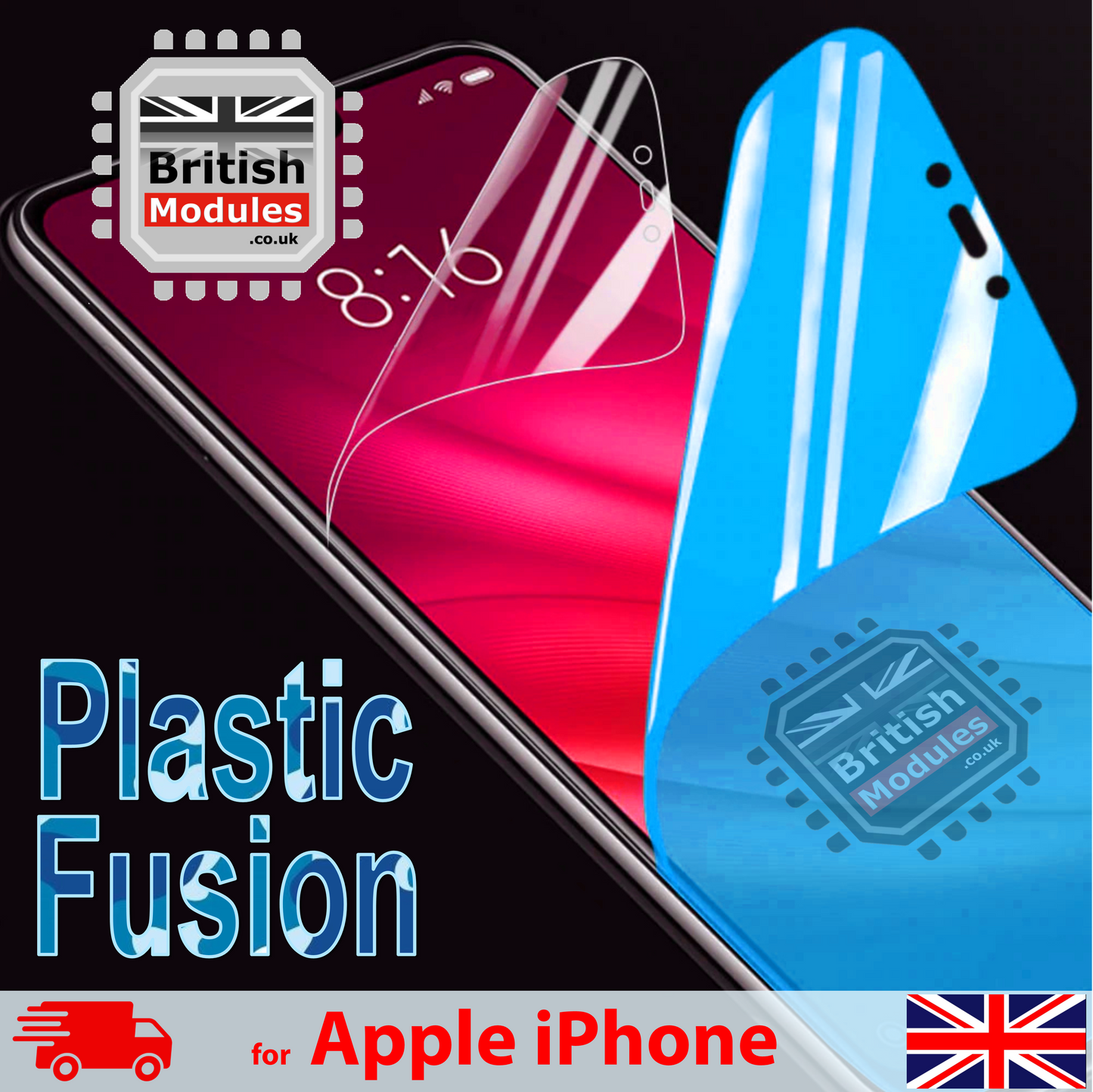 Shockproof Nano Glass Plastic Fusion Shield Film Gel Screen Protector for iPhone