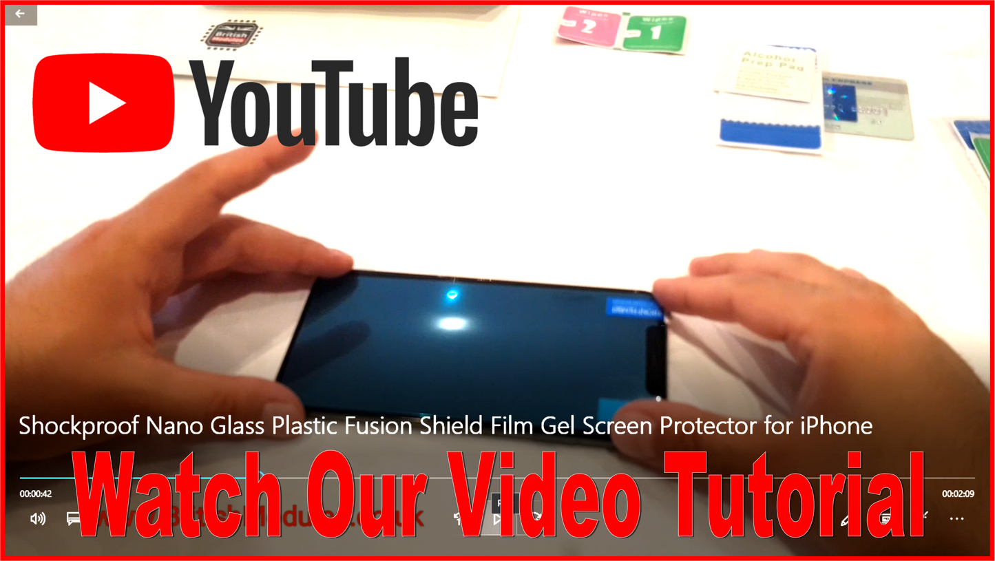 Shockproof Nano Glass Plastic Fusion Shield Film Gel Screen Protector for iPhone