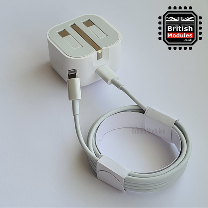 20W PD Fast Charging USB C Power Adapter UK Plug + USB C to Lightning Cable for iPhone & iPad Pro