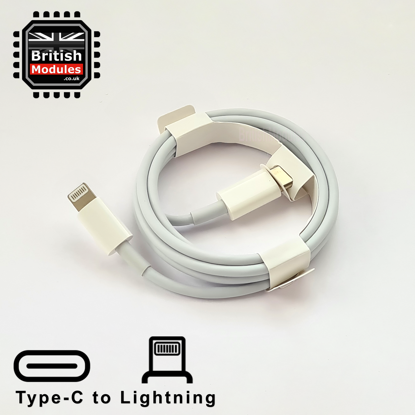 18W USB C Power Adapter UK Plug + USB-C to Lightning Cable for iPhone / iPad Pro Air