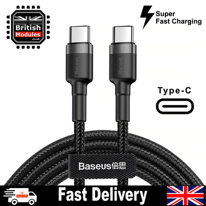 USB C To Type C Cable Super Fast Charger PD 60W for Samsung MacBook iPhone iPad