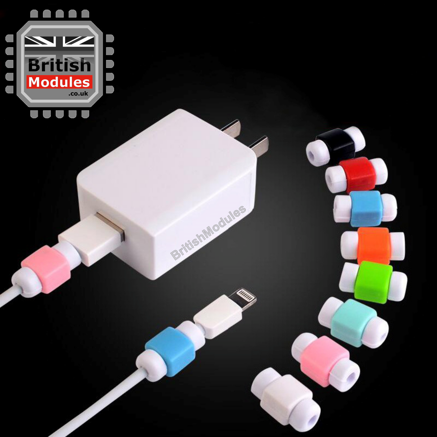 10Pcs Mix of all colour Cable Protector USB Charging Cable Saver Cord Wire Clips