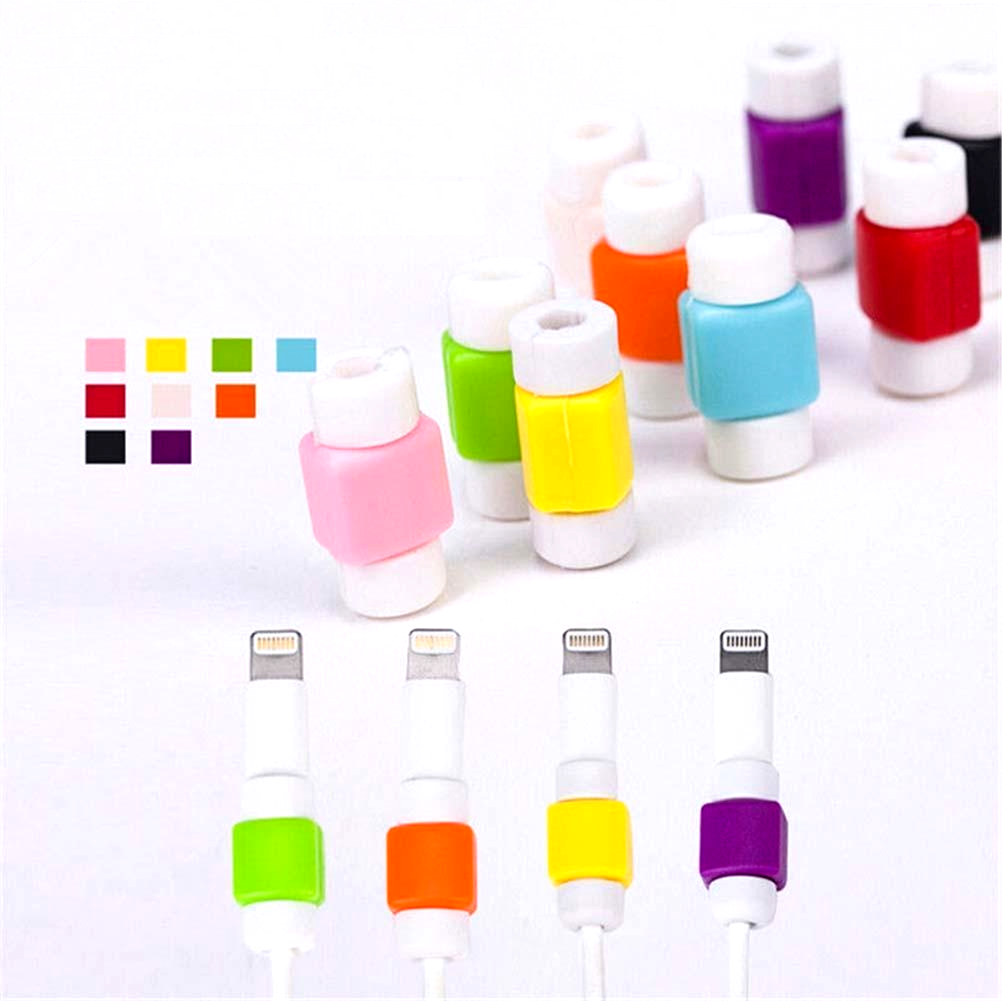 10Pcs Mix of all colour Cable Protector USB Charging Cable Saver Cord Wire Clips