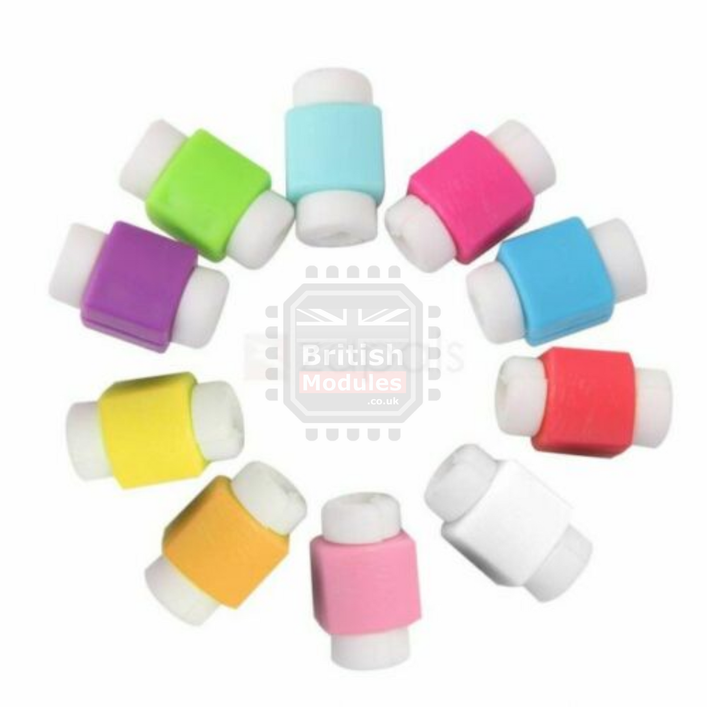 10Pcs Mix of all colour Cable Protector USB Charging Cable Saver Cord Wire Clips