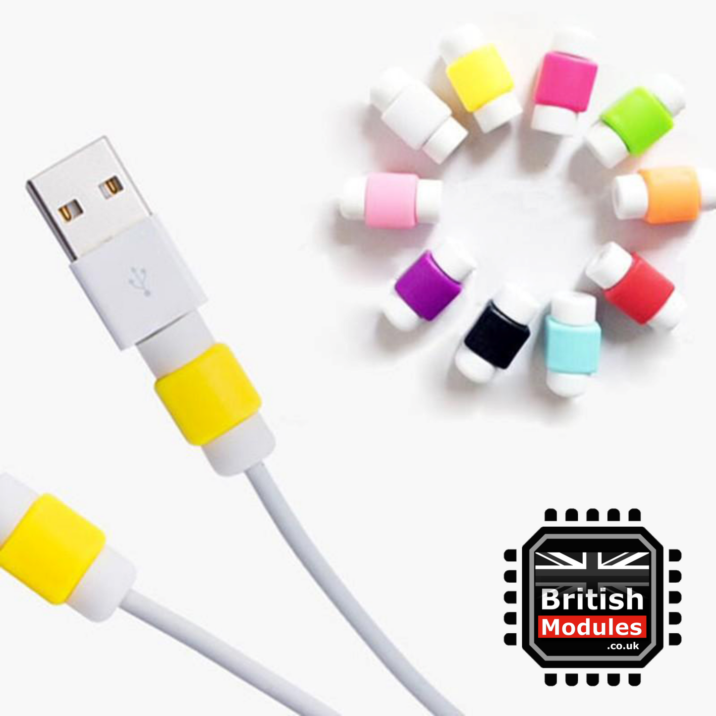 10Pcs Mix of all colour Cable Protector USB Charging Cable Saver Cord Wire Clips