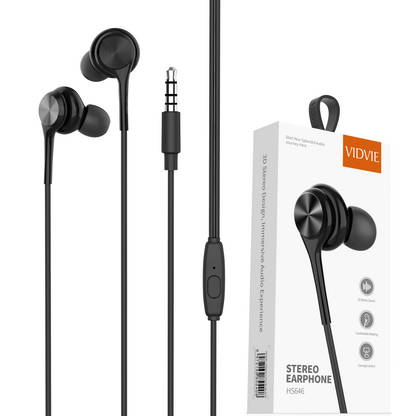 VidVie In-Ear Headphones Earbuds Earphone Headset with 3.5mm Headphone Plug AUX Connector