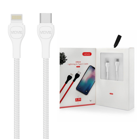 Heavy Duty Braided iPhone Fast Charging Data USB C to Lightning Cable PD 20W by VidVie