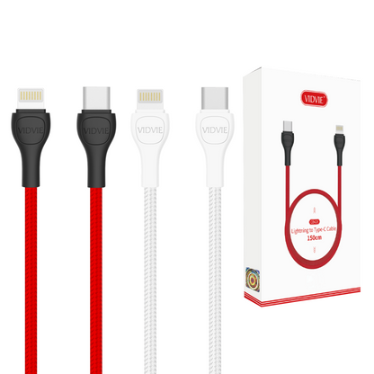 Heavy Duty iPhone Braided Fast Charging Cable Type-C to Lightning PD 20W by VidVie