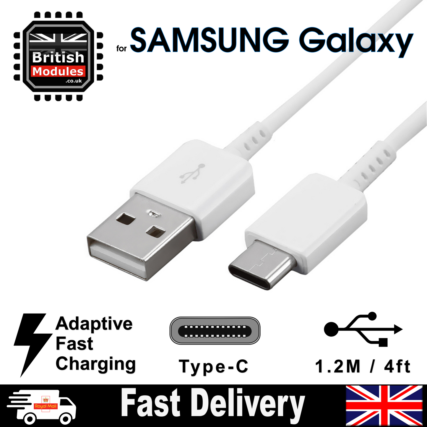Samsung, EP-DN930CWE, Charger Cable / Data Cable, USB to USB Type C, 1.2M, White