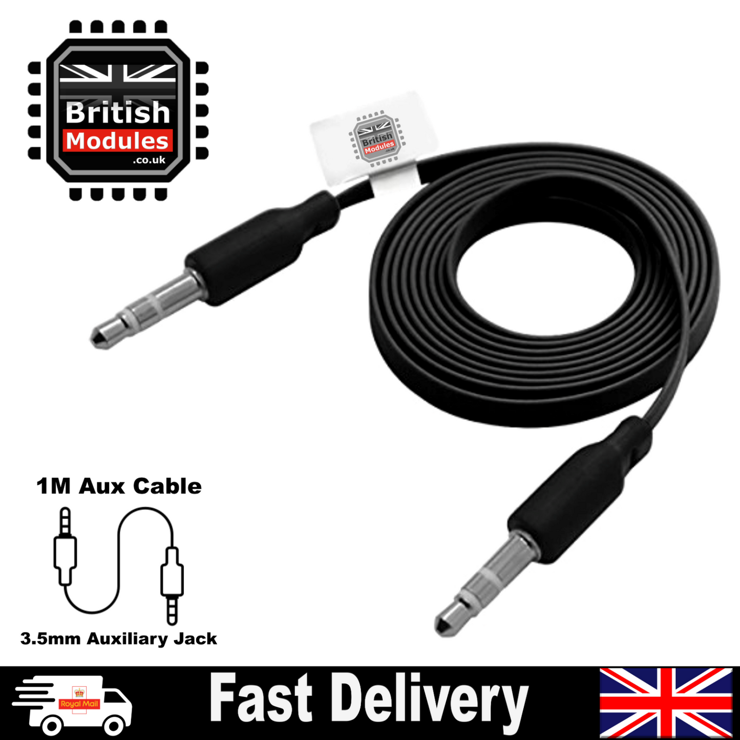 Auxiliary Cable 1M Aux Audio Cable 3.5mm Jack Male Stereo Lead for Car PC Phone